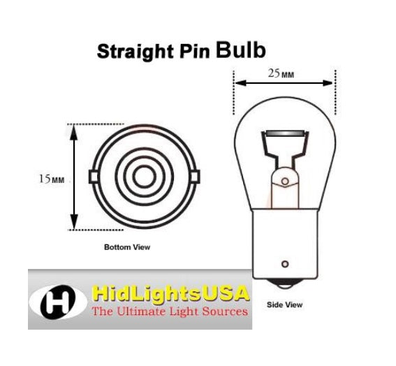 GP Thunder 1156 T25 Silver Stealth Chrome Amber Light bulbs - Straight Pins - GP-1156-CA