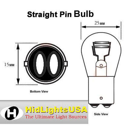 GP Thunder 1157 2057 T25 Silver Stealth Chrome Amber Light bulbs - Straight Pins - GP-1157-CA