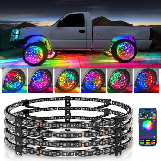 17 inch V1 RGB+IC Chasing Color Wheel Ring Lights Kit with APP Control