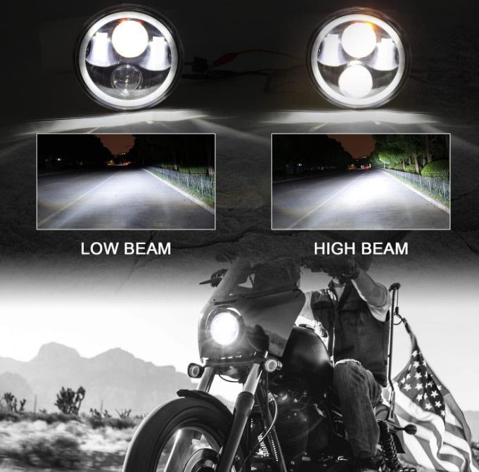 5" 3/4 GP Xtreme Pair DRL 5 Inch Round RGBW LED Headlight - Bike - Motorcycle LED9-139-DRL