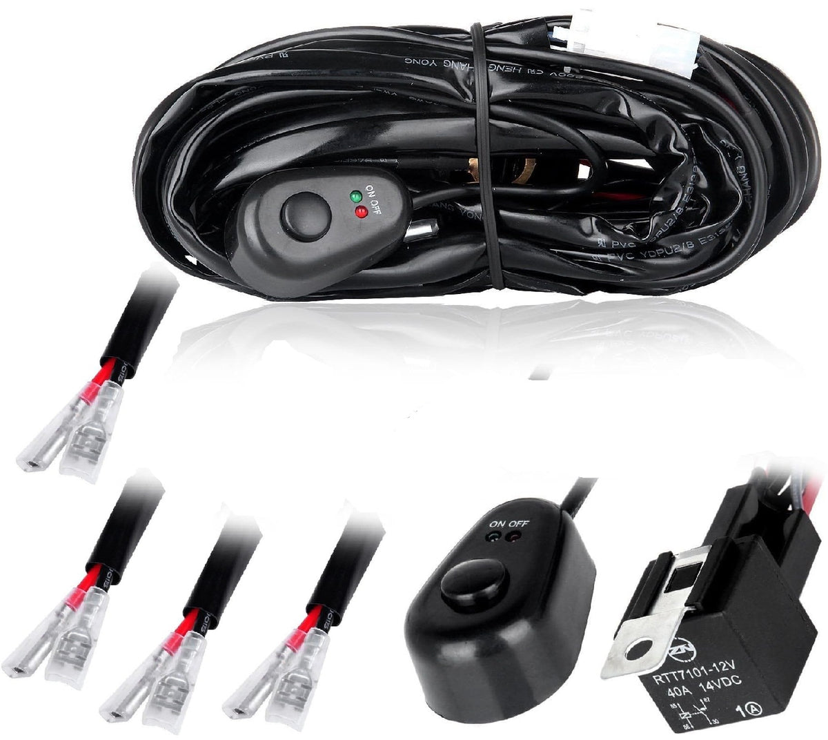 GP HID Universal Harness Adapter Wires fog light offroad relay cable with 4 input connector AV-CABLE-4CONNECT