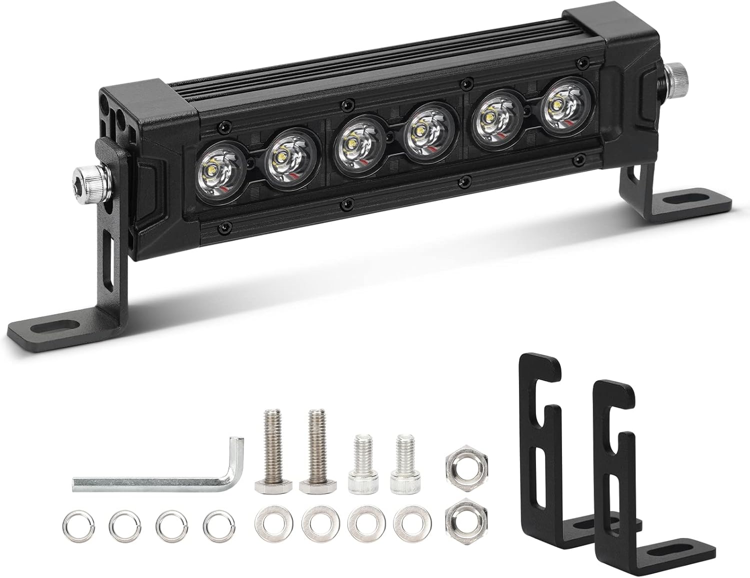 7 Inch Led Light Bar, 30W 5000 Lumens Light Bar for Truck Off Road ATV UTV Boat, 12 Volt Led Flood Lights Work Light Auxiliary Driving Fog Light with Mount Bracket - My Store