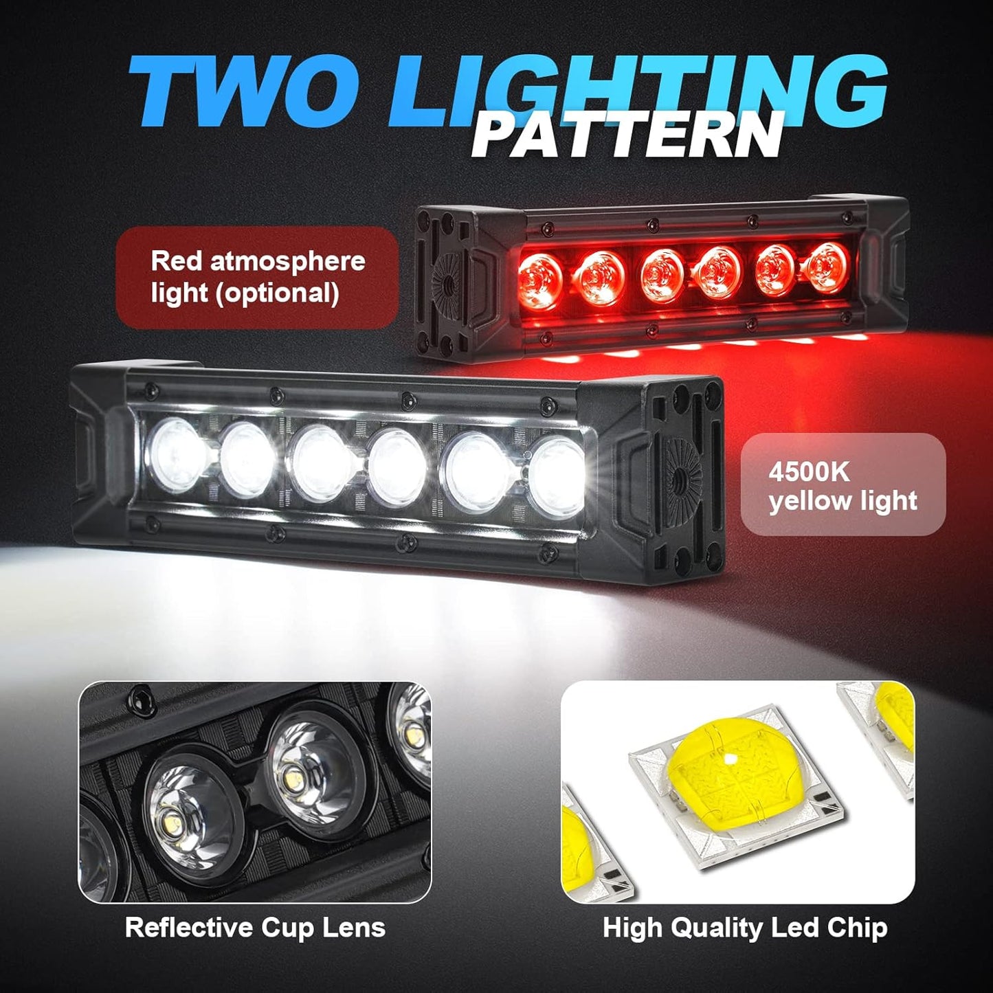 7 Inch Led Light Bar, 30W 5000 Lumens Light Bar for Truck Off Road ATV UTV Boat, 12 Volt Led Flood Lights Work Light Auxiliary Driving Fog Light with Mount Bracket