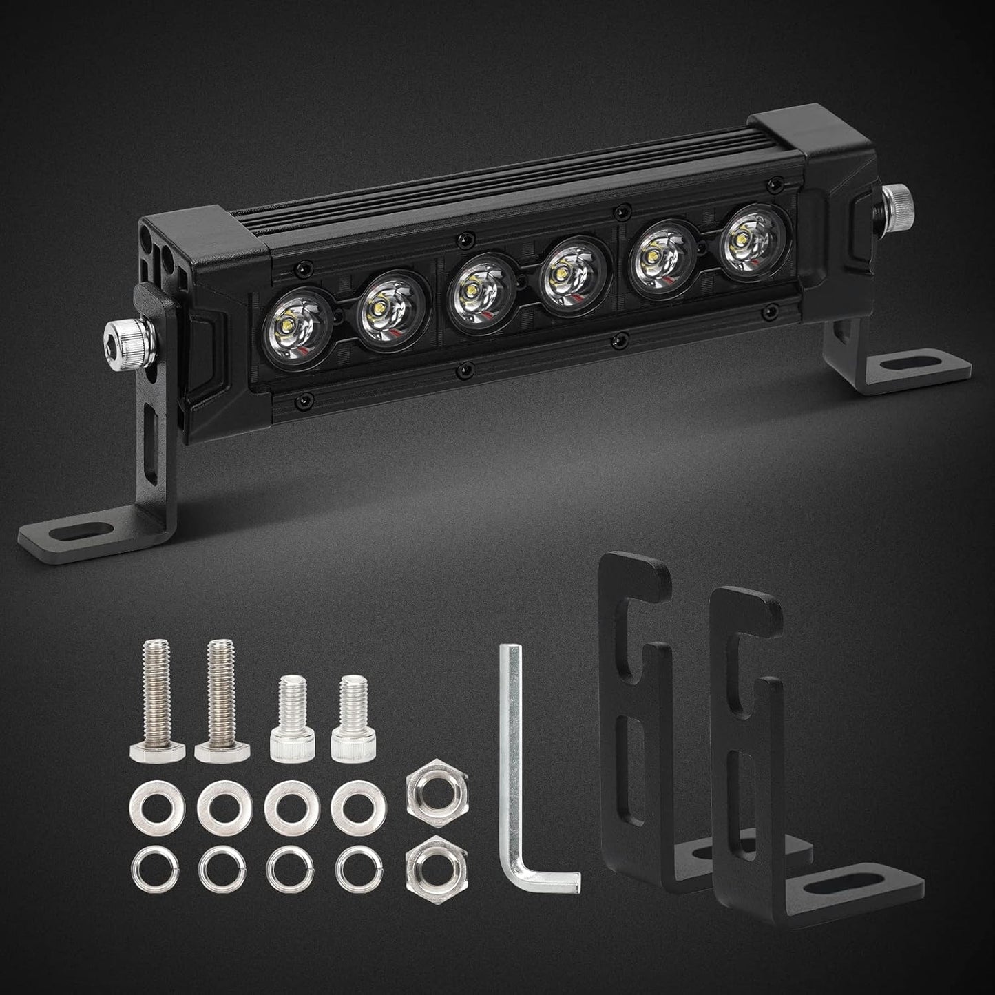 7 Inch Led Light Bar, 30W 5000 Lumens Light Bar for Truck Off Road ATV UTV Boat, 12 Volt Led Flood Lights Work Light Auxiliary Driving Fog Light with Mount Bracket