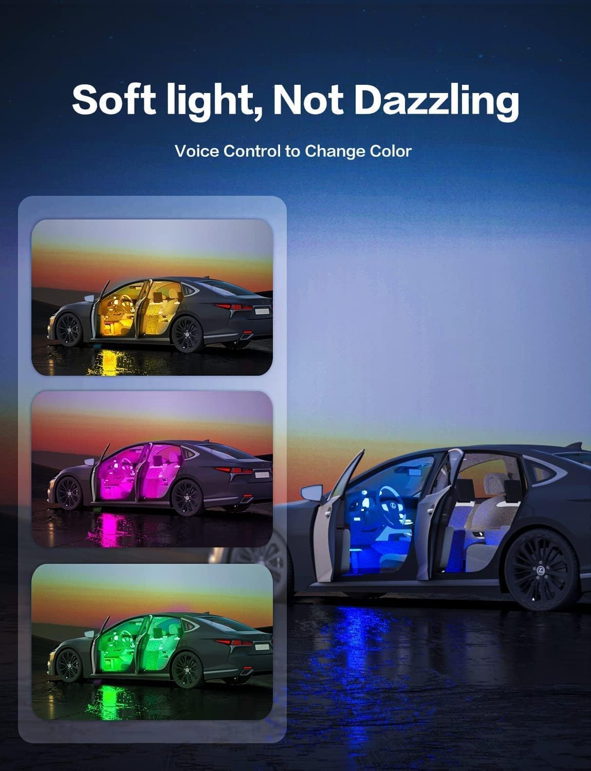 LED Interior Strip Lights - Car Decorations Kit APP Remote Control with Changer Color Change Lights for Jeep Truck - Bar-RGB-Remote