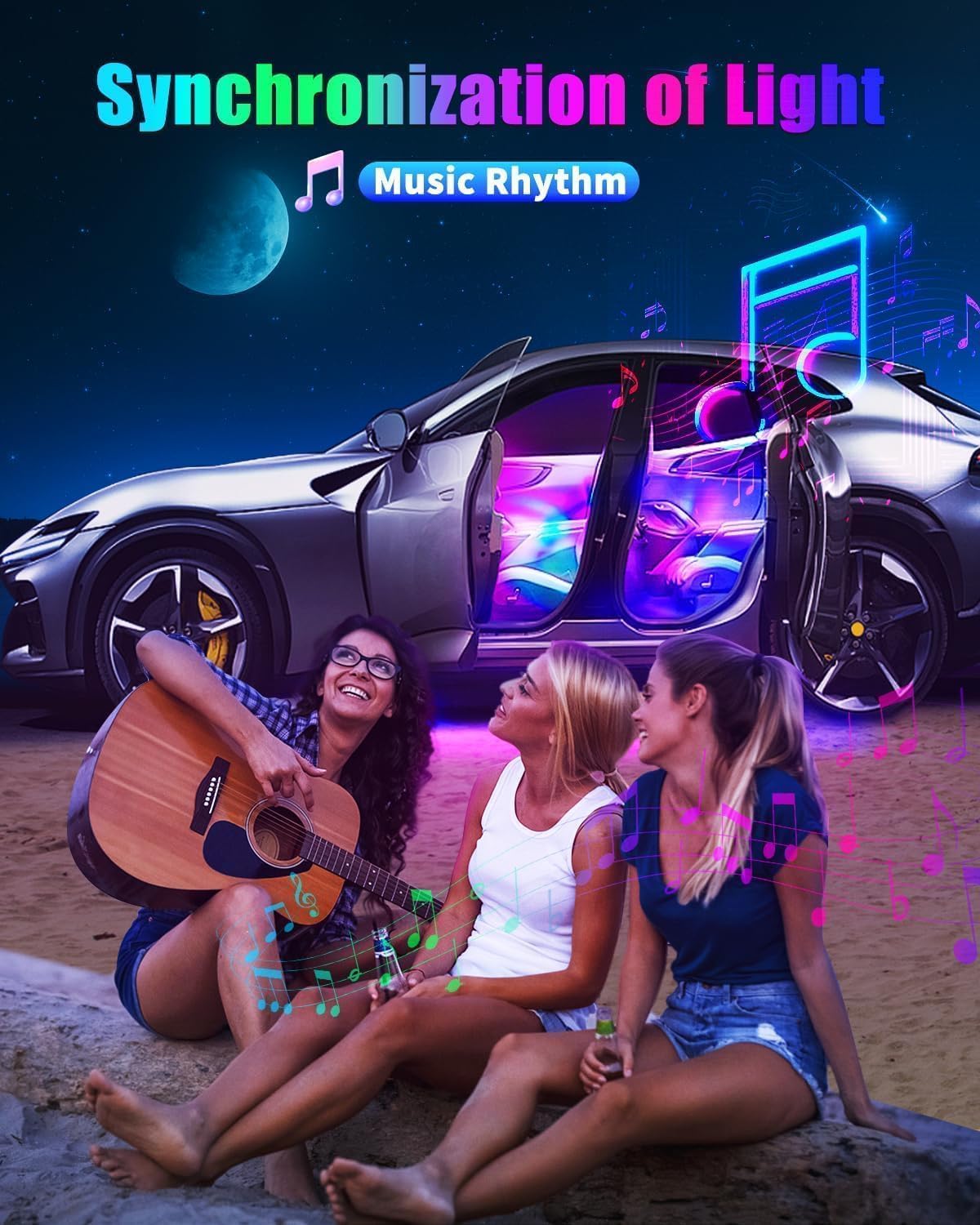 LED Interior Strip Lights - Car Decorations Kit APP Remote Control with Changer Color Change Lights for Jeep Truck - Bar-RGB-Remote