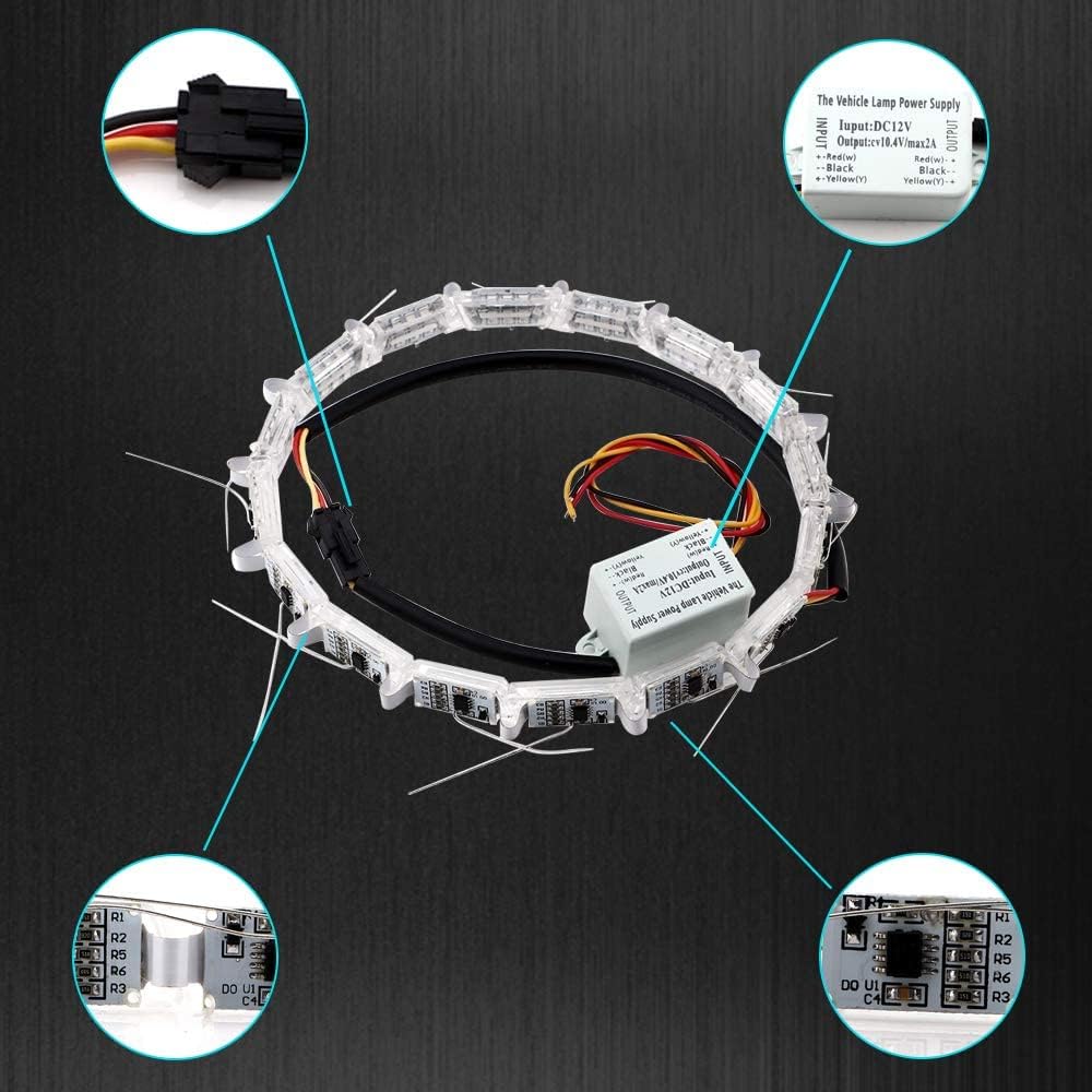 Flexible Car Led Strip, Crystal DRL Led Lights Daytime Running Light Flowing Turn Signal Light Headlight White/Amber Fog Lamp 12V -