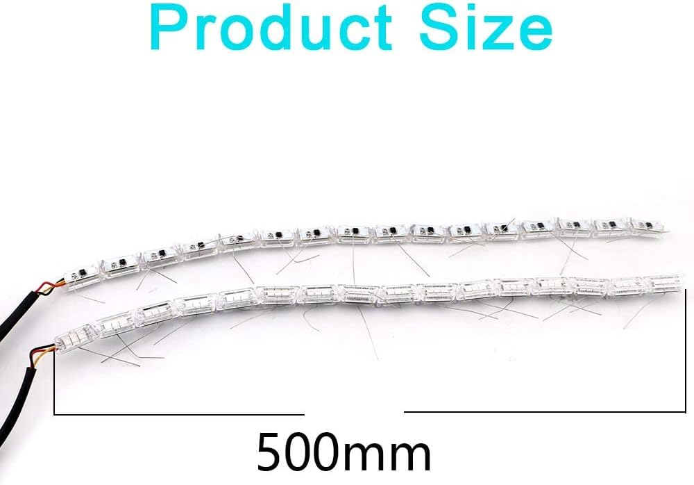 Flexible Car Led Strip, Crystal DRL Led Lights Daytime Running Light Flowing Turn Signal Light Headlight White/Amber Fog Lamp 12V - - My Store