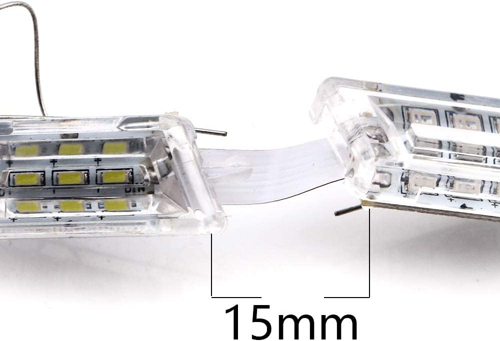 Flexible Car Led Strip, Crystal DRL Led Lights Daytime Running Light Flowing Turn Signal Light Headlight White/Amber Fog Lamp 12V -