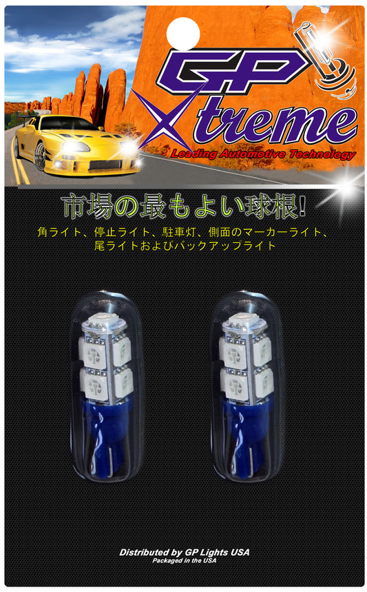 GP Xteme 194 168 2825 W5W T10 Blue SMD 5050 LED Light Bulbs  - GP-194-SMD-9B - My Store