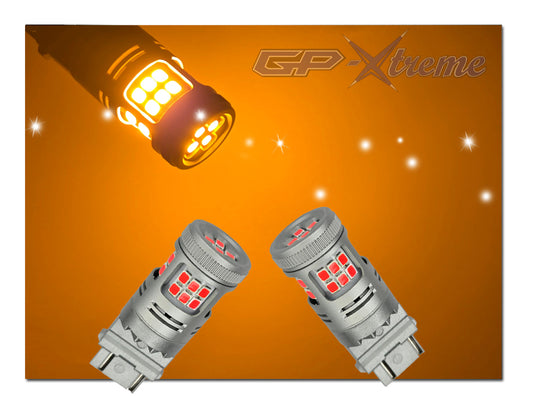GP Xtreme 3157 4157 4057 T25 Amber LED Light Bulbs 1000LM Turn Signal Parking Reverse GP-3157-HP-28A