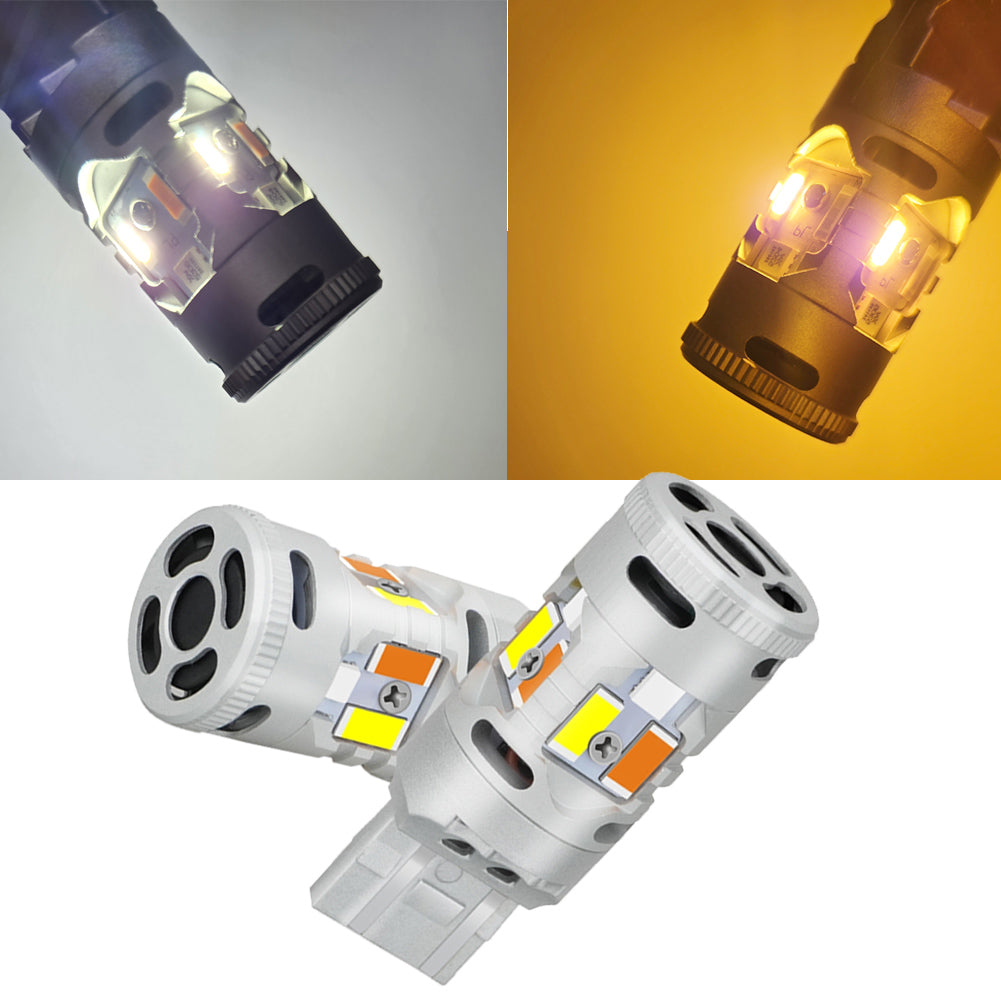 GP Xtreme 7443 T20 Switchback White / Amber LED Light Bulbs Turn Signal Parking Reverse GP-7443-CAN-W-A - My Store