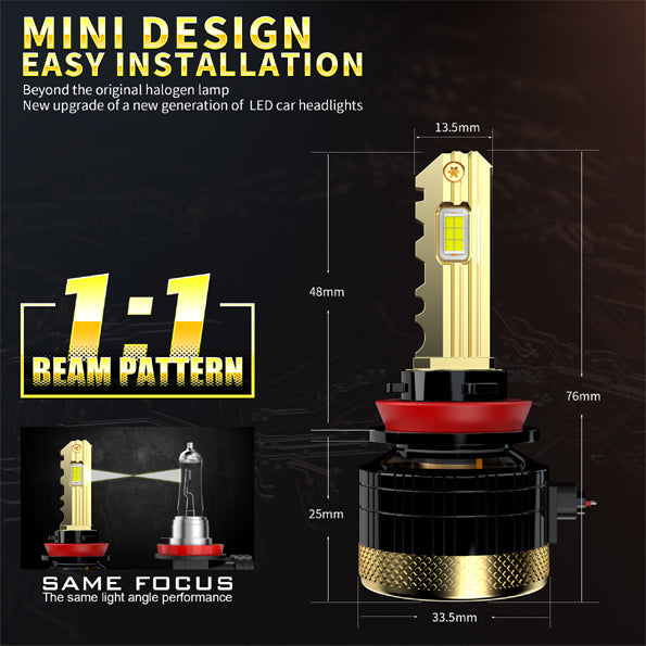 GP Xtreme H11 LED Headlamp Light Bulbs Super White 6500K 24000 Lumen GP-H11-LED-HL-XI - My Store