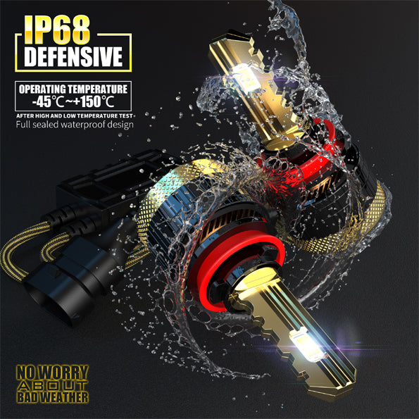 GP Xtreme H8 LED Headlamp Light Bulbs Super White 6500K 24000 Lumen GP-H8-LED-HL-XI