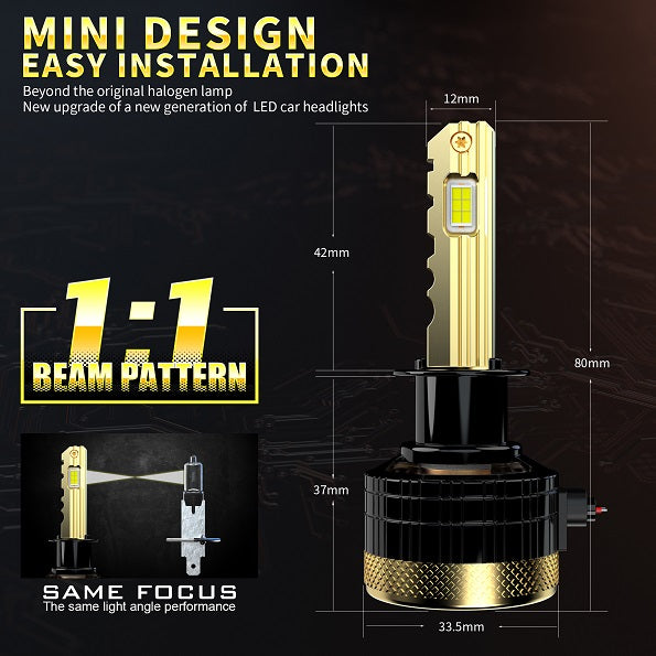 GP Xtreme H1 LED Headlamp Light Bulbs Super White 6500K 24000 Lumen GP-H1-LED-HL-XI - My Store