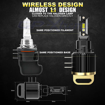 GP Xtreme H15 LED Headlamp Light Bulbs Super White 6500K 24000 Lumen GP-H15-LED-HL-XI