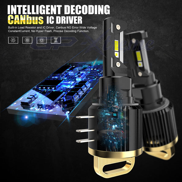 GP Xtreme H15 LED Headlamp Light Bulbs 6500K 24000 Lumen Audi Mercedes Benz Volkswagen Golf GP-H15-LED-HL-XI - My Store