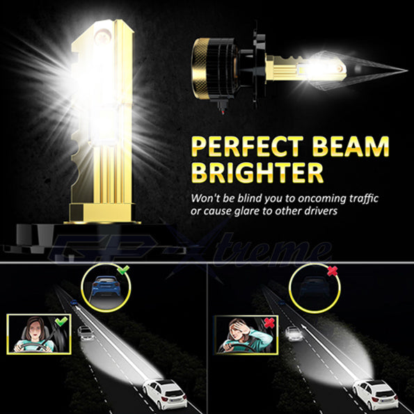 GP Xtreme H4 9003 LED Headlamp Light Bulbs Super White 6500K 24000 Lumen GP-H4-LED-HL-XI