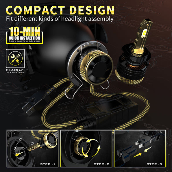 GP Xtreme H7 LED Headlamp Light Bulbs Super White 6500K 24000 Lumen GP-H7-LED-HL-XI - My Store