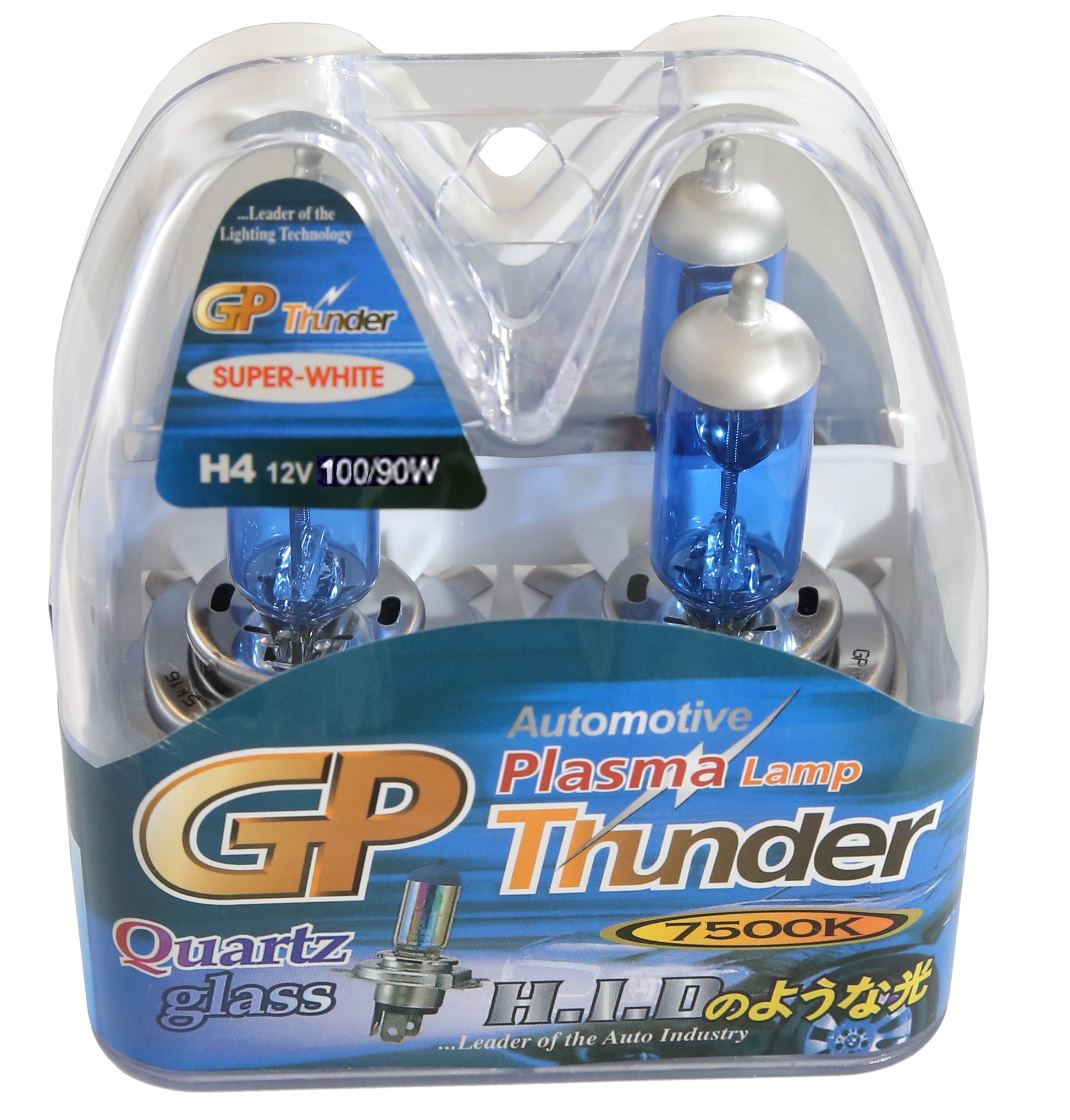 GP Thunder H4 7500K 12V 100/90W Super White Fog Light Bulbs - High Beam - Low Beam GP75K-H4 - My Store