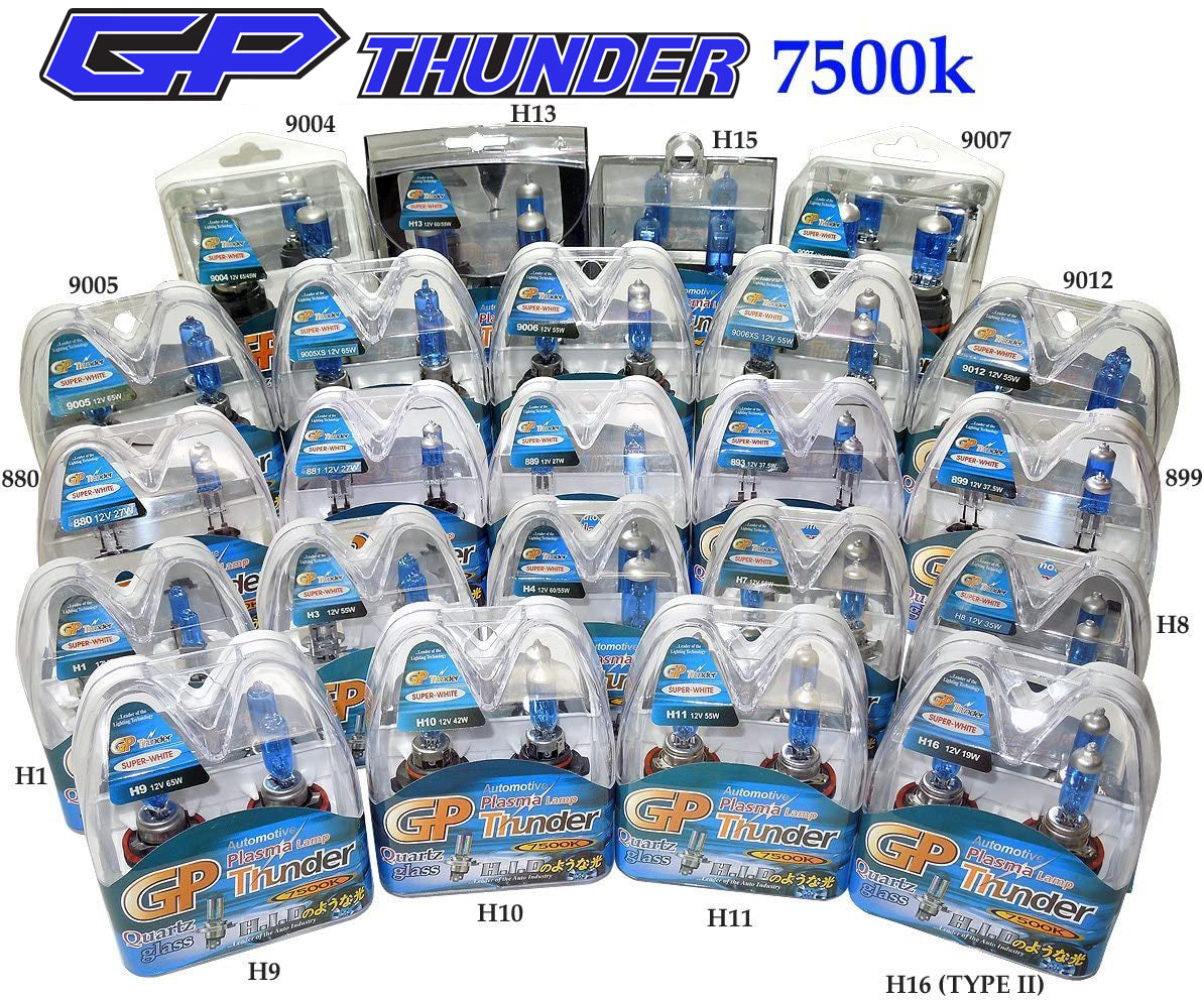 GP Thunder H4 7500K 12V 100/90W Super White Fog Light Bulbs - High Beam - Low Beam GP75K-H4 - My Store