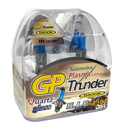 GP Thunder H1 5800K 55W Xenon White Fog Light Bulbs - High Beam - Low Beam SGP58K-H1
