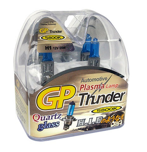 GP Thunder H1 5800K 55W Xenon White Fog Light Bulbs - High Beam - Low Beam SGP58K-H1