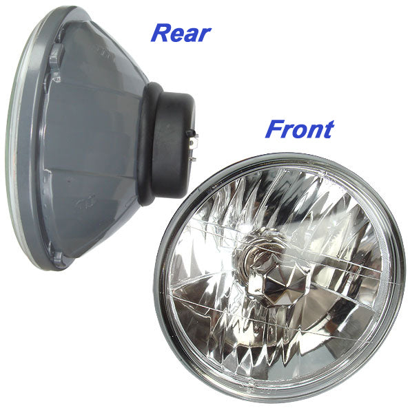 H6014 7" round Headlamp H4 Conversion Xenon Bulbs High - Low Beam Headlights Lamps - HID9-137