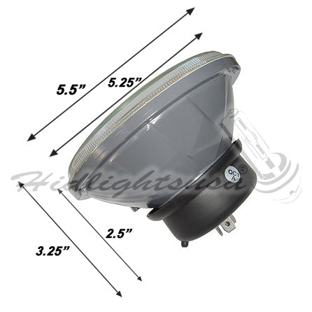 H6024 5 inches 3/4 round Headlamp H4 Conversion Xenon Bulbs High - Low Beam Headlights Lamps - HID9-139