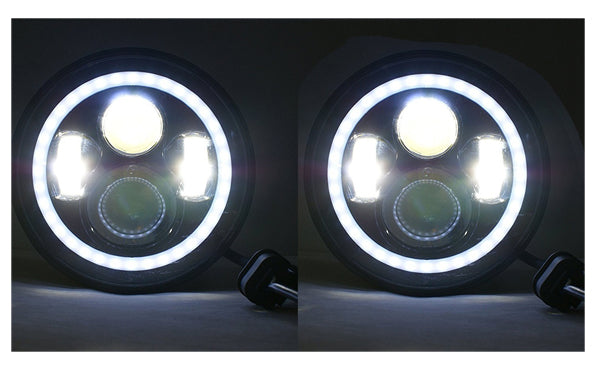 H6014 7" GP Xtreme Pair DRL 7 Inch Round White and Amber LED Headlight 137