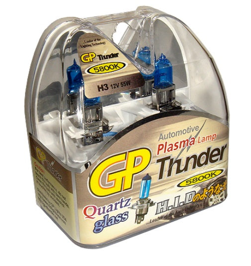 GP Thunder H3 5800K 55W Xenon White Fog Light Bulbs - High Beam - Low Beam SGP58K-H3