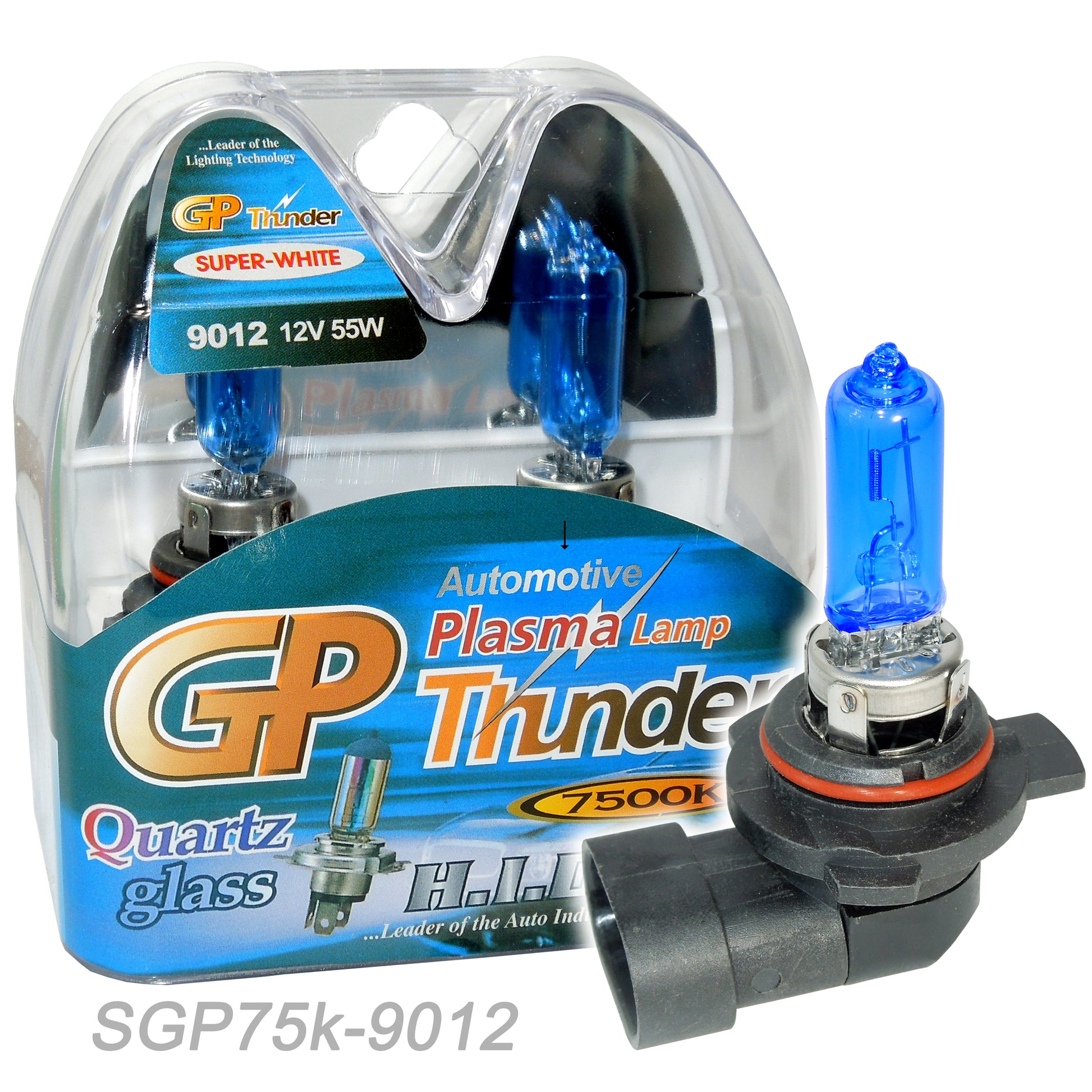 GP Thunder 9012 7500K 12V 55W Super White Fog Lights - High Beam - Low Beam SGP75K-9012 - My Store