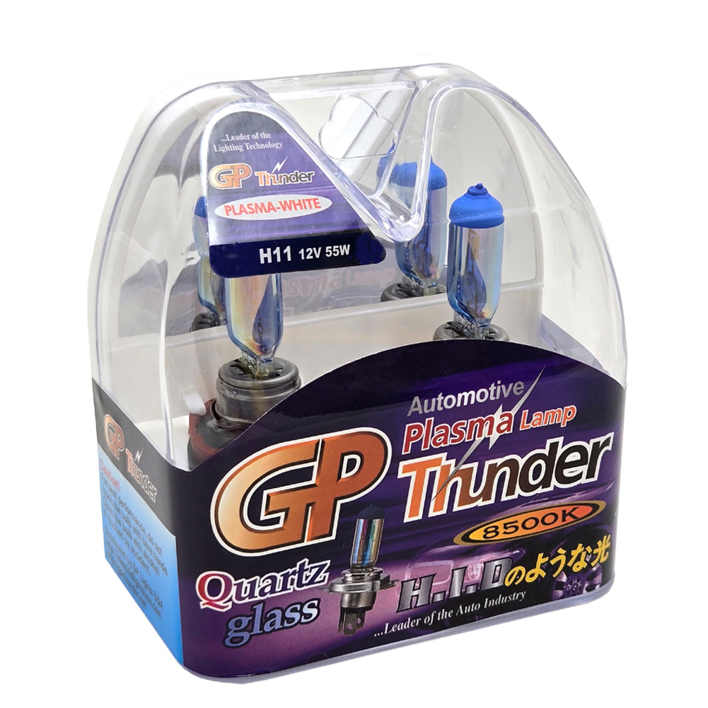 GP Thunder H11 8500K 55W Plasma White Headlamp Headlight - Low Beam Fog Light Bulbs - High Beam SGP85K-H11