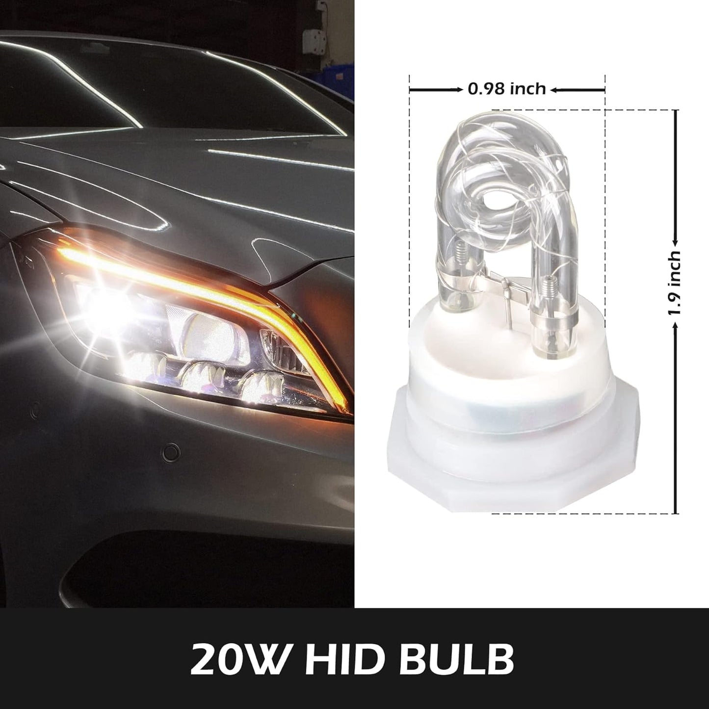 Strobe Lights Kit 8 HID Bulbs 13 Flashing Mode Memory Recall Function, 16 Feet Power Cord with Controller, Emergency Strobe Lights for Trucks Vehicles - HID-Strobe-8