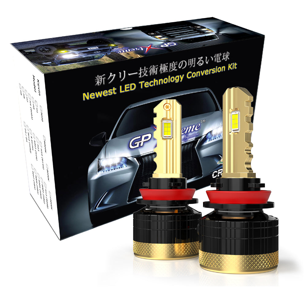 GP Xtreme H11 LED Headlamp Light Bulbs Super White 6500K 24000 Lumen GP-H11-LED-HL-XI