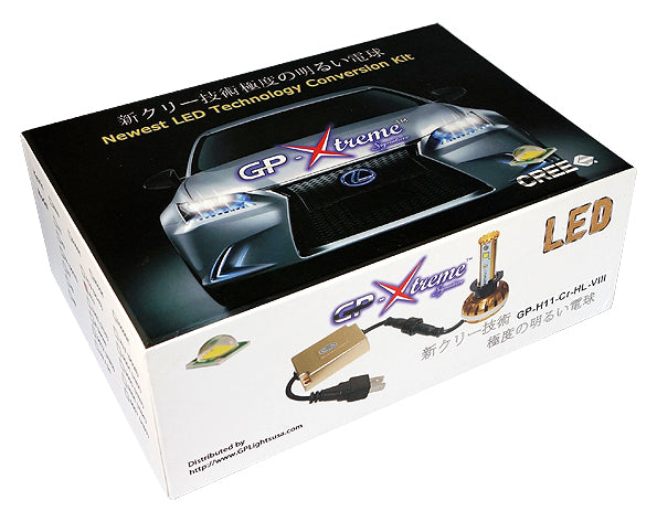 GP Xtreme H1 LED Headlamp Light Bulbs Super White V9 12000 Lumen GP-H1-Cr-HL-IX