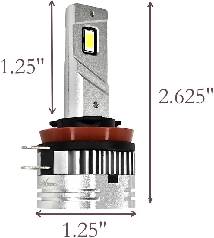 GP Xtreme H11b LED Headlamp Light Bulbs Super White 6500K for KIA Borrego Optima Sedona Sonata Veloster Azera Elantra Genesis Coupe Santa Fe Accent GP-H11B-LED-Bulbs