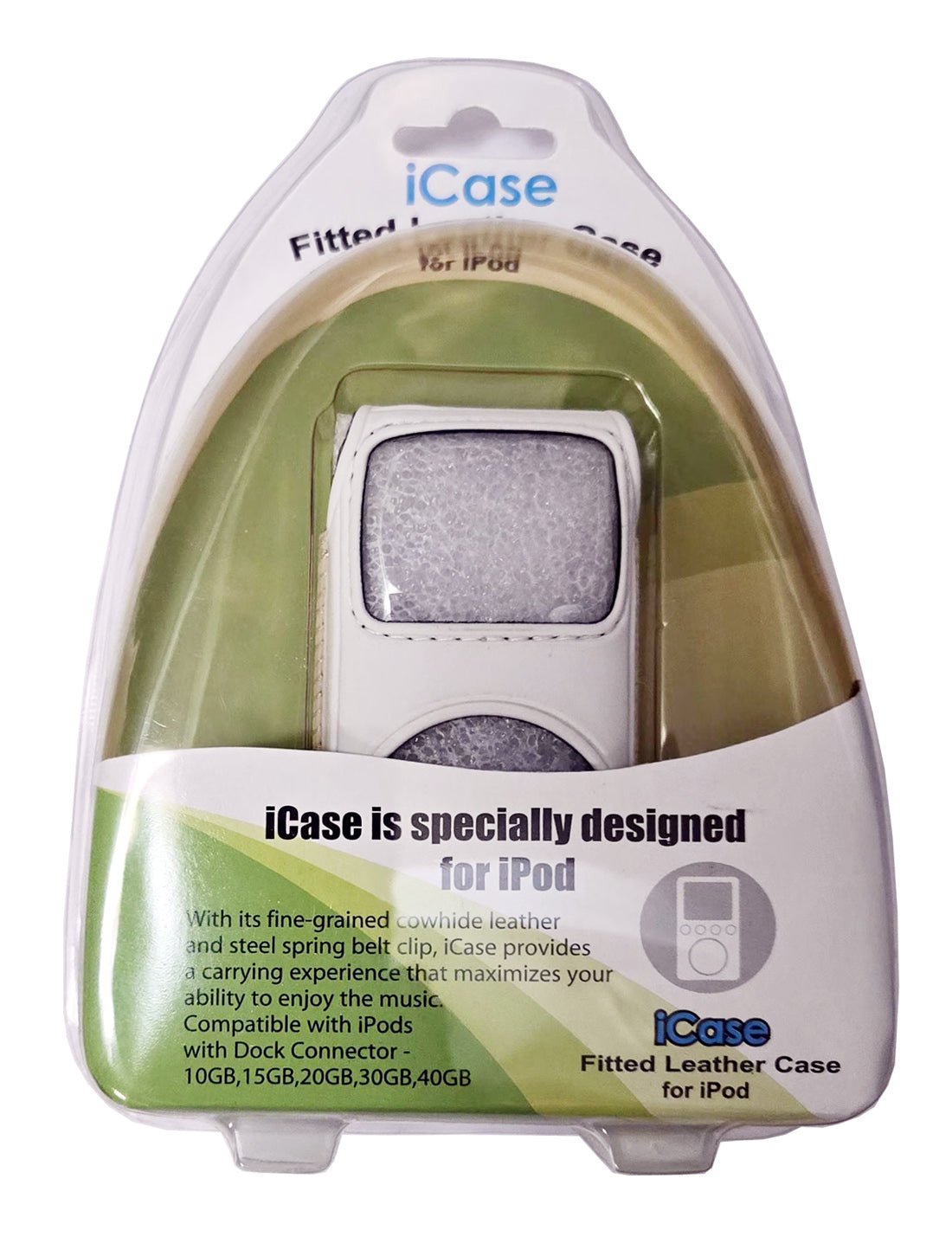 iPod White Leather Case for iPod Nano 2nd Generation Cover Screen Protector