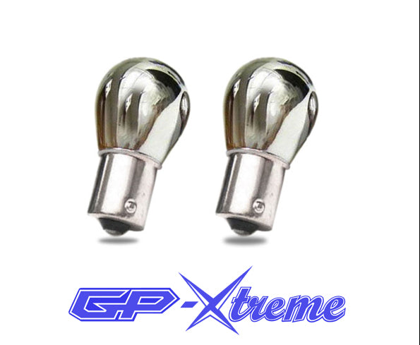 GP Thunder 1156 T25 Silver Stealth Chrome Amber Light bulbs - Straight Pins - GP-1156-CA