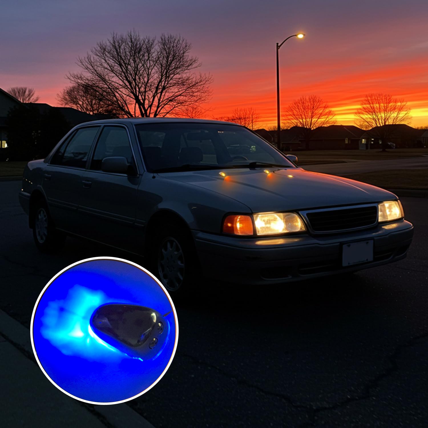 Car Wiper Hood Light, 12V Dc Windshield Nozzle Light Universal Spray Nozzle Washer Blue LED (Copy) - My Store