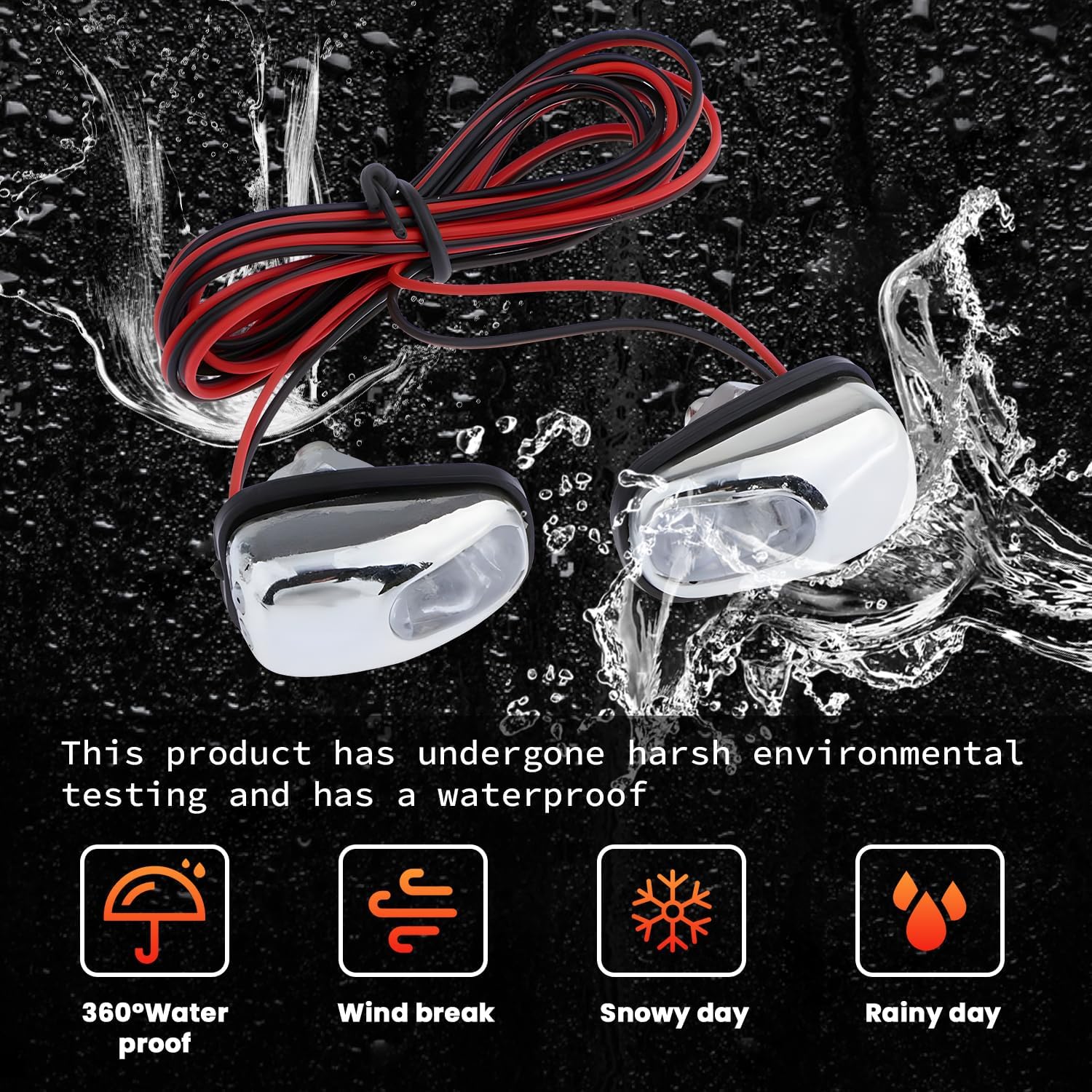 Car Wiper Hood Light, 12V Dc Windshield Nozzle Light Universal Spray Nozzle Washer Blue LED (Copy) - My Store