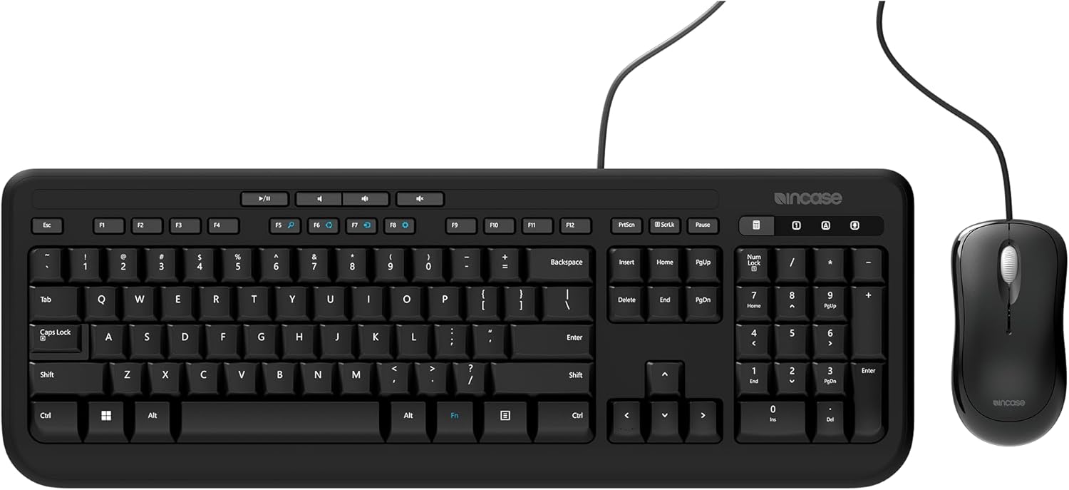 Keyboard Incase Wired Desktop 600 Keyboard & Mouse Combo – Designed by Microsoft - GP Lights USA