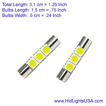 GP Xteme 1031 Sun Visor Vanity Mirror White Fuse Type Light Bulbs - GP-1031-VS-SMD-3W