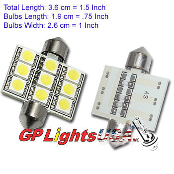 GP Xtreme 1036 3423 6418 3SMD 5050 LED Festoon Light Bulbs For Car interior Dome/Map/Trunk/License Plate Lights – White  GP-1036-SMD-9W - GP Lights USA