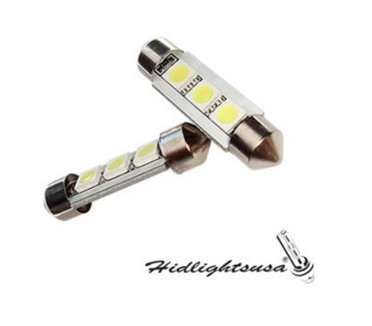 GP Xtreme 1036 3423 6418 3SMD 5050 LED Festoon Canbus Light Bulbs For Car interior Dome/Map/Trunk/License Plate Lights – White - GP-1036-SMD-3R