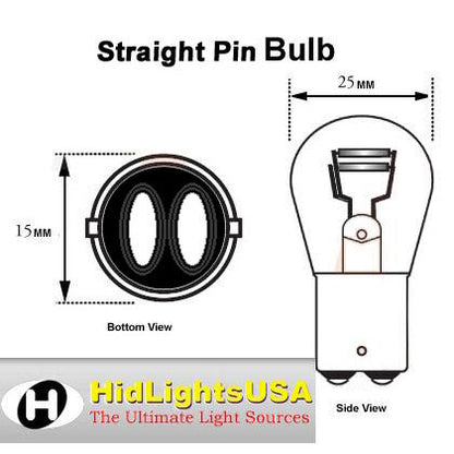 GP Thunder 1157 2057 T25 Silver Stealth Chrome Amber Light bulbs - Straight Pins - GP-1157-CA