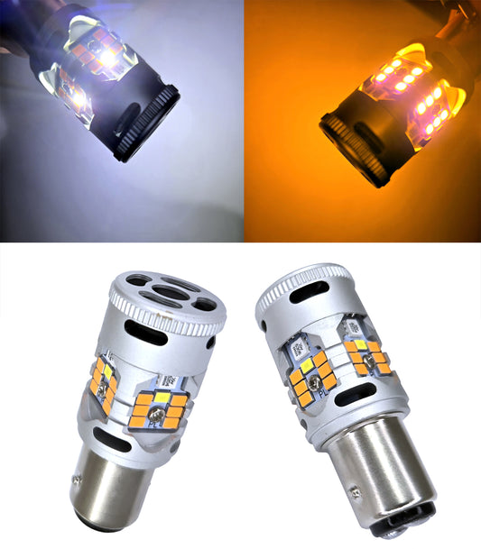 GP Xtreme 1157 2057 T25 Switchback White / Amber LED Light Bulbs 3000LM Turn Signal Parking Reverse GP-1157-CAN-W/A