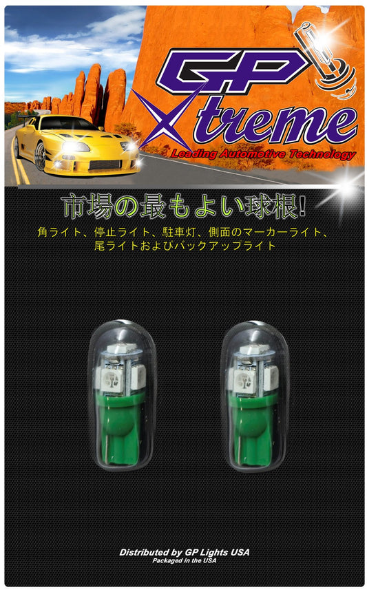 GP Xteme 194 168 2825 W5W T10 Green SMD 5050 LED Light Bulbs  - GP-194-SMD-5G