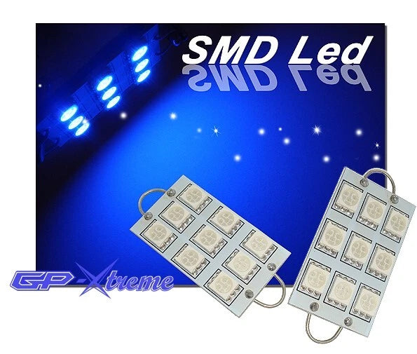 GP Xtreme 1142 221 wire hook end 1.75" 9 Blue LED Festoon Light Bulbs For Car interior Dome/Map/Trunk GP-221-9SMD-B