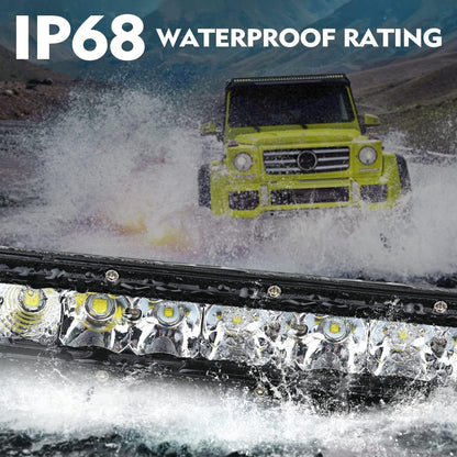 22 Inch LED Light Bar Single Row Combo Flood & Spot-Beam Work Light Flood Spot Off Road LED Light Bar Driving Light for Pickup SUV ATV UTV Truck Roof Bumper Visit the BAR-Single-22